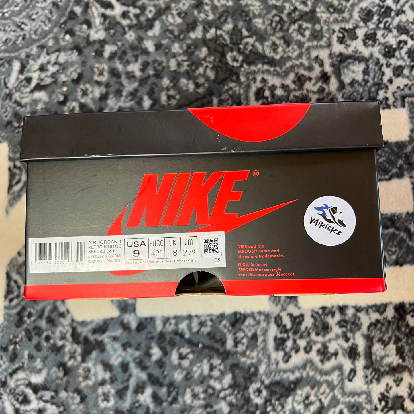 Jordan 1 High Royal Toe (42.5)