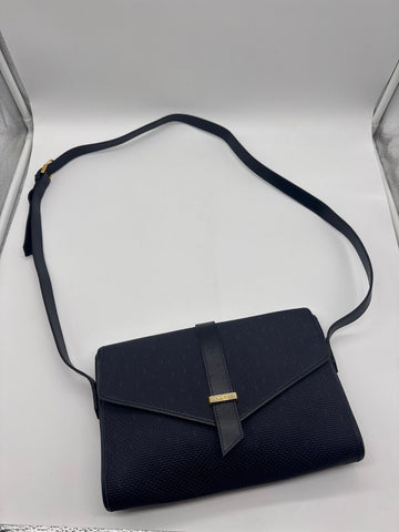 Saint Laurent Uptown Medium Textured-Leather Envelope Bag Black