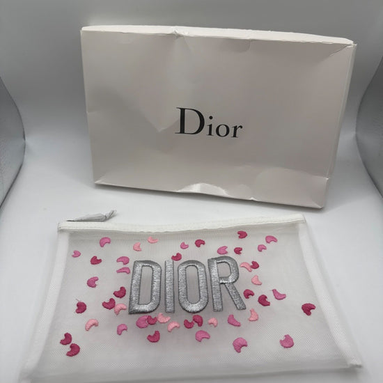 Dior Beauty Embroidered Tulle Pouch Pink Petals