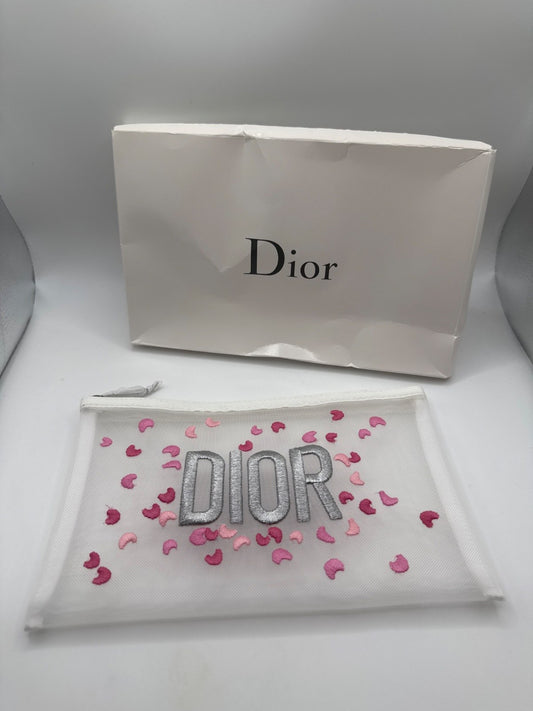 Dior Beauty Embroidered Tulle Pouch Pink Petals