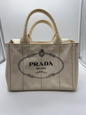 Prada Canapa Tote Mini Creme 204