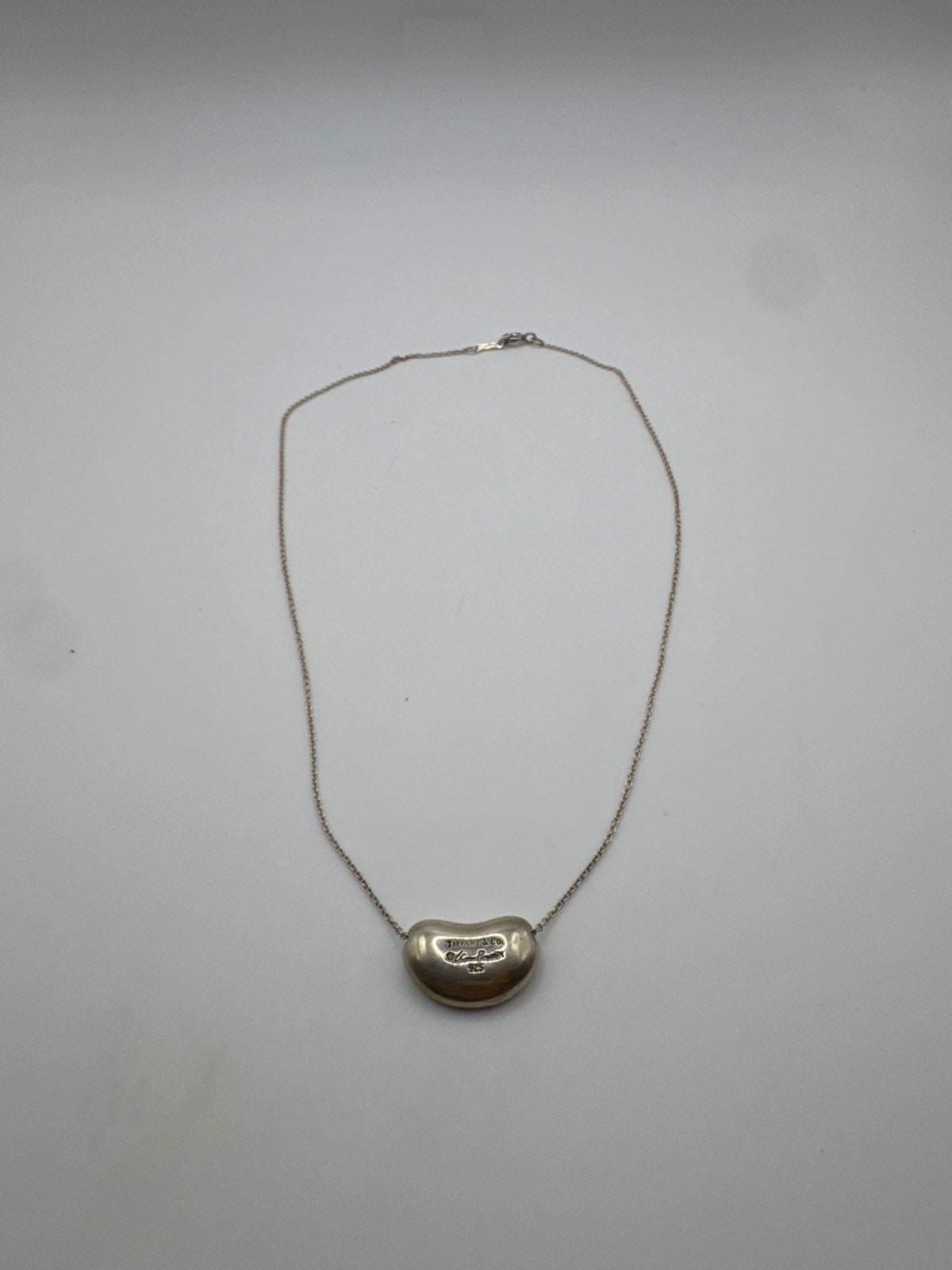 Tiffany & Co. Elsa Peretti Bean Design Silver Necklace