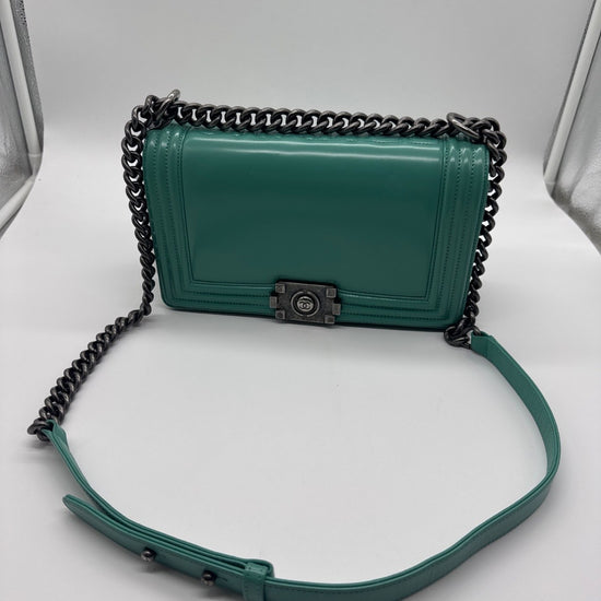 Chanel Boyflap Old Medium Mint Patent Leather 21501742