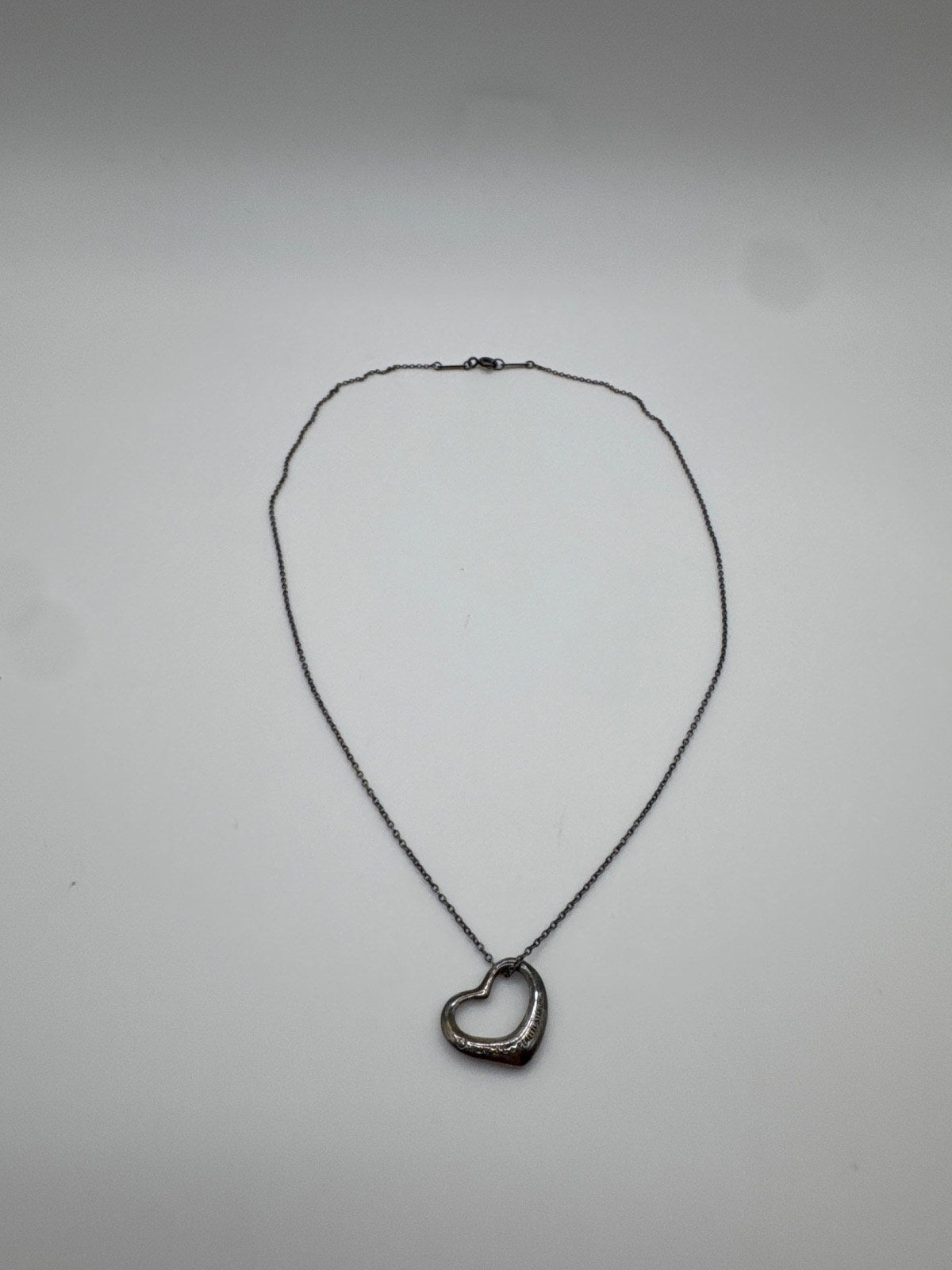 Tiffany & Co. Elsa Peretti Open Heart Silver Necklace