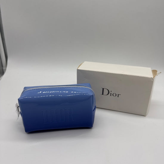 Dior Beauty Cosmetic Pouch Patent Leather Blue