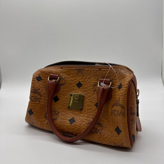 MCM Mini Boston Bag Cognac