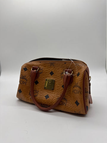 MCM Mini Boston Bag Cognac