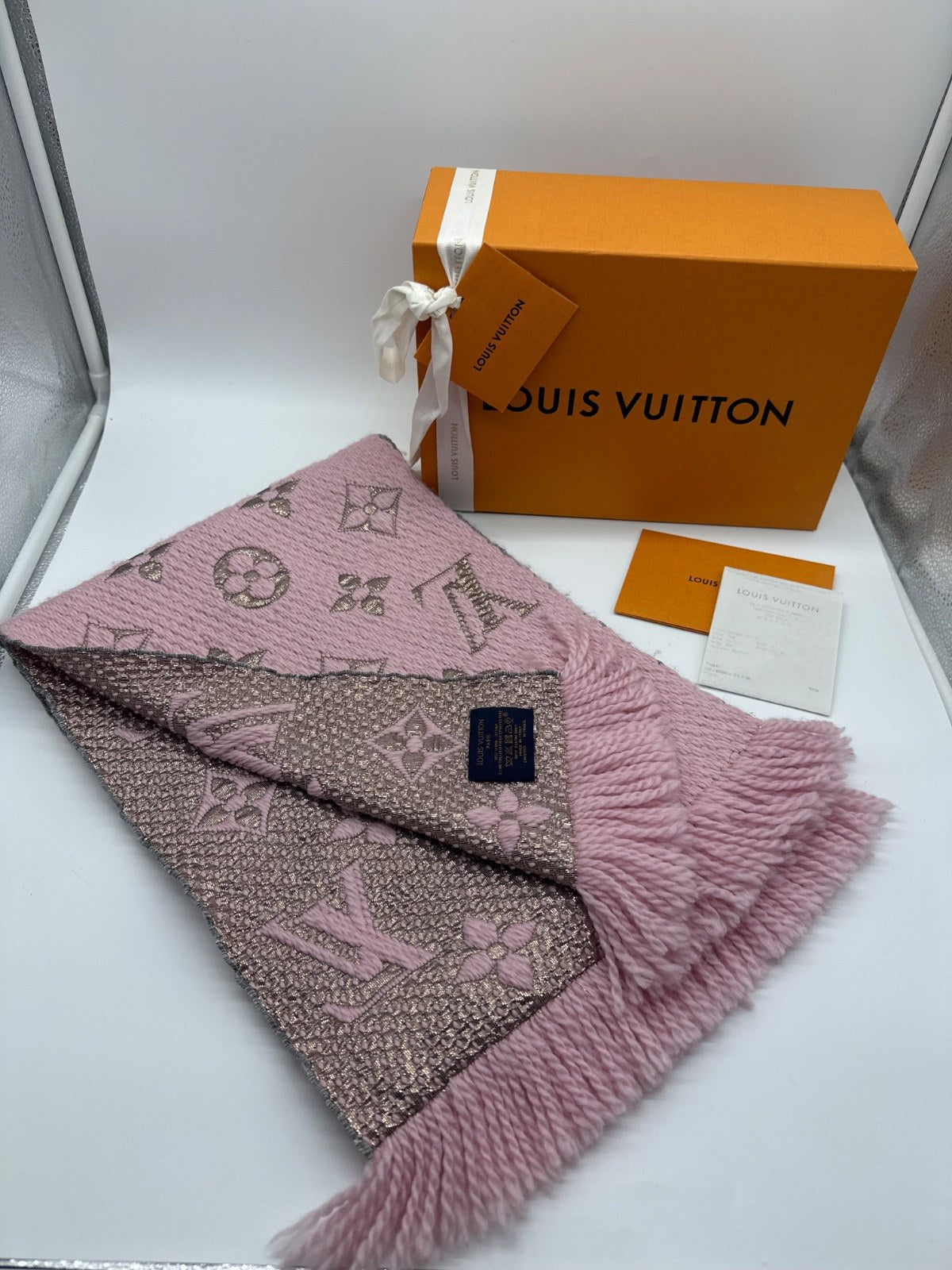 Louis Vuitton Logomania Shine Scarf Pink