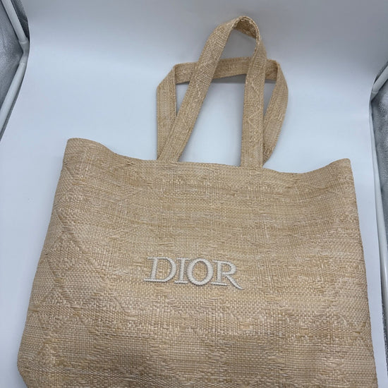 Dior Beauté Book Tote Raffia Beige