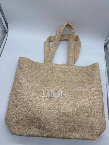 Dior Beauté Book Tote Raffia Beige