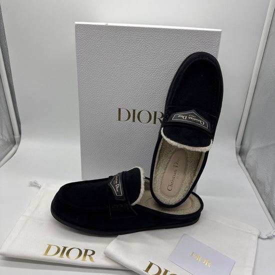 Dior Boy Mule Black Suede Goatskin & Shearling / EU 39