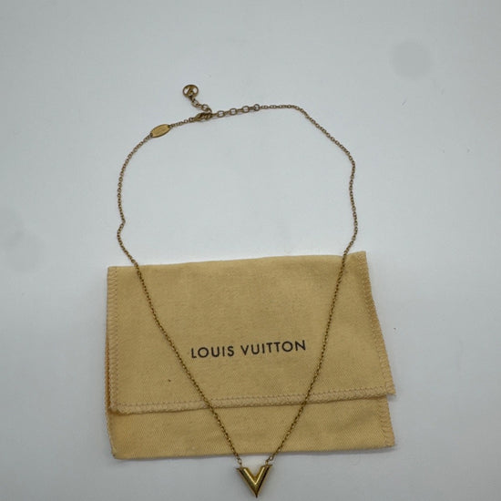 Louis Vuitton Essential V Necklace Gold