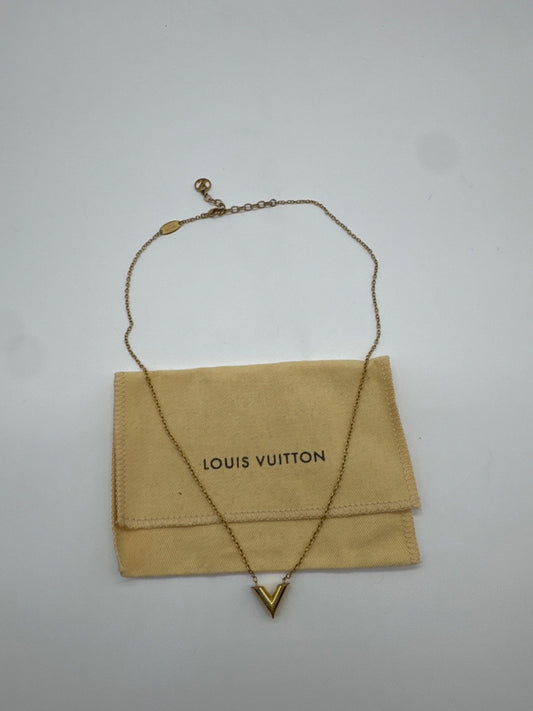 Louis Vuitton Essential V Necklace Gold