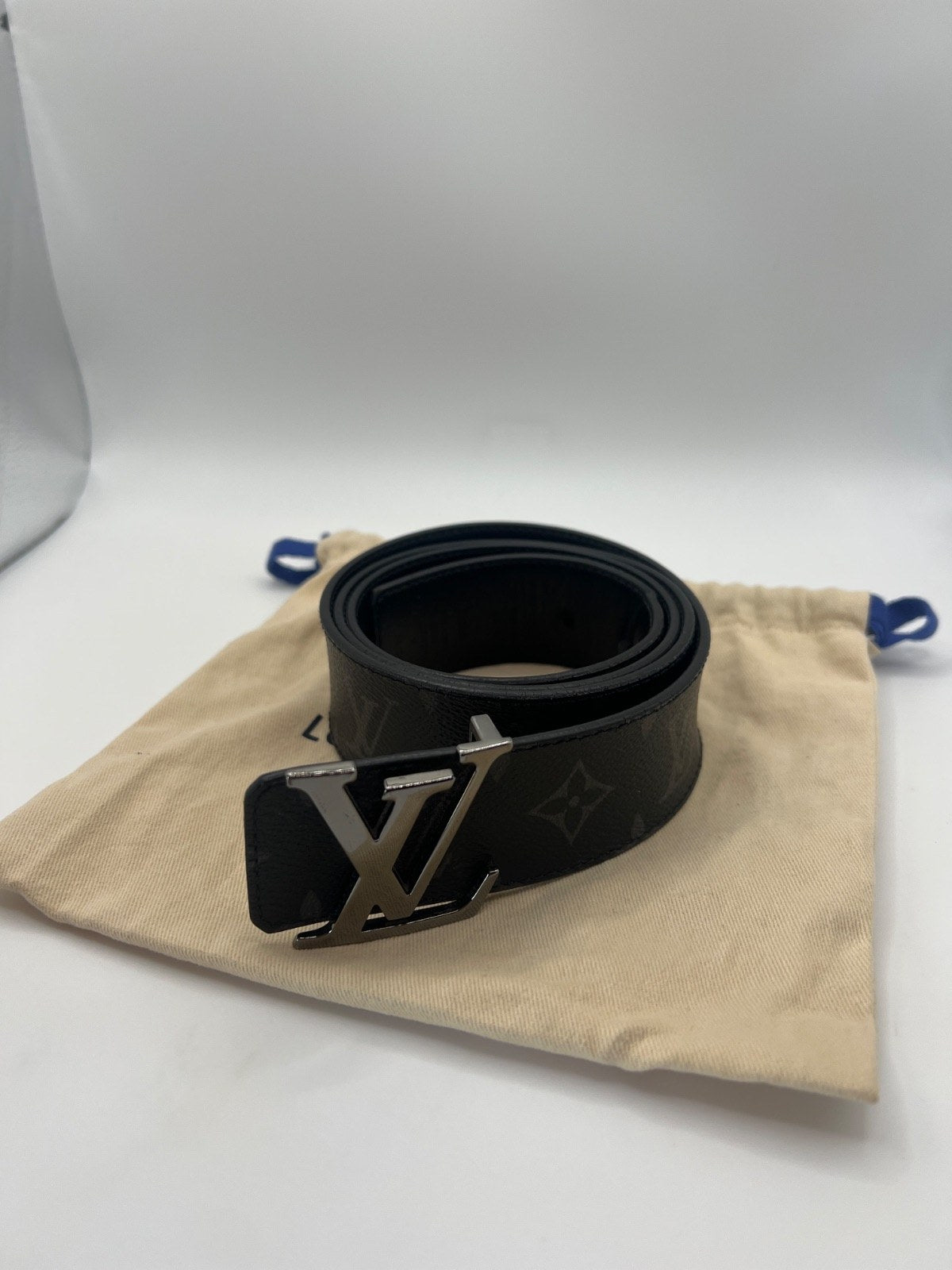 Louis Vuitton Initiales Size 95 Reversible Belt Monogram Eclipse Canvas BC2212