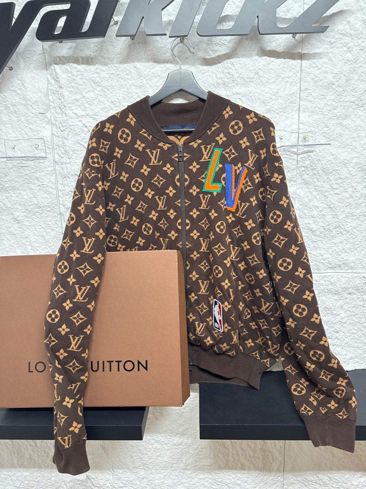 Louis Vuitton Monogram Wool Varsity Jacket Brown / Size L