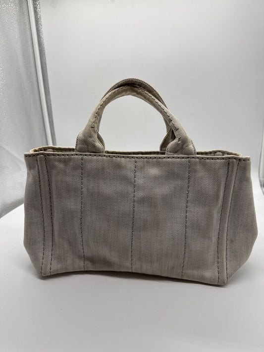 Prada Canapa Tote Mini White / Blue 100