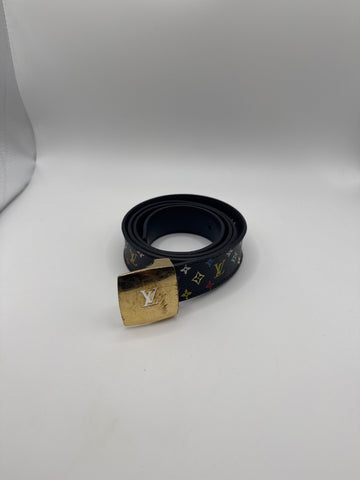 Louis Vuitton Multicolore Monogram Belt Black 90/36 M6890