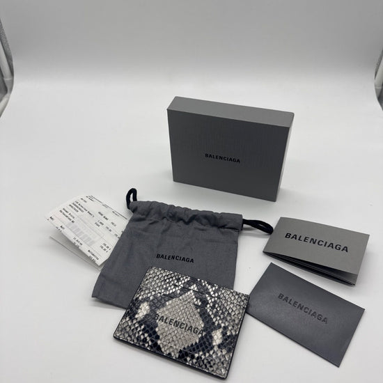 Balenciaga Cash Card Holder Python Print Beige