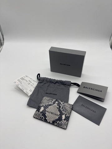 Balenciaga Cash Card Holder Python Print Beige