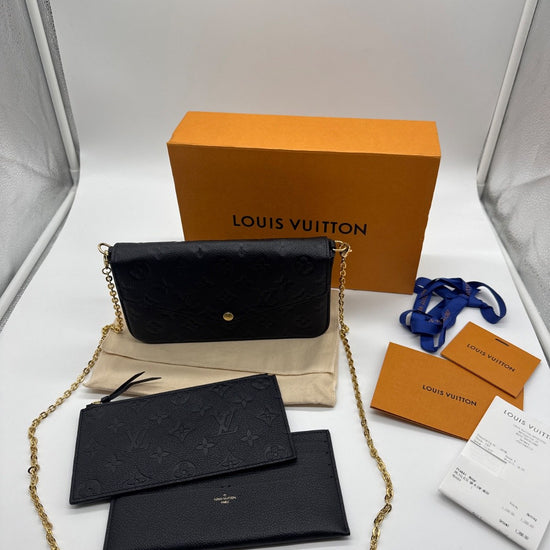 Louis Vuitton Pochette Félicie Monogram Empreinte Leather Black