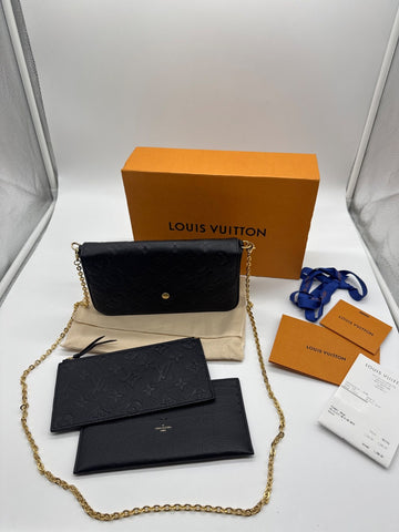 Louis Vuitton Pochette Félicie Monogram Empreinte Leather Black
