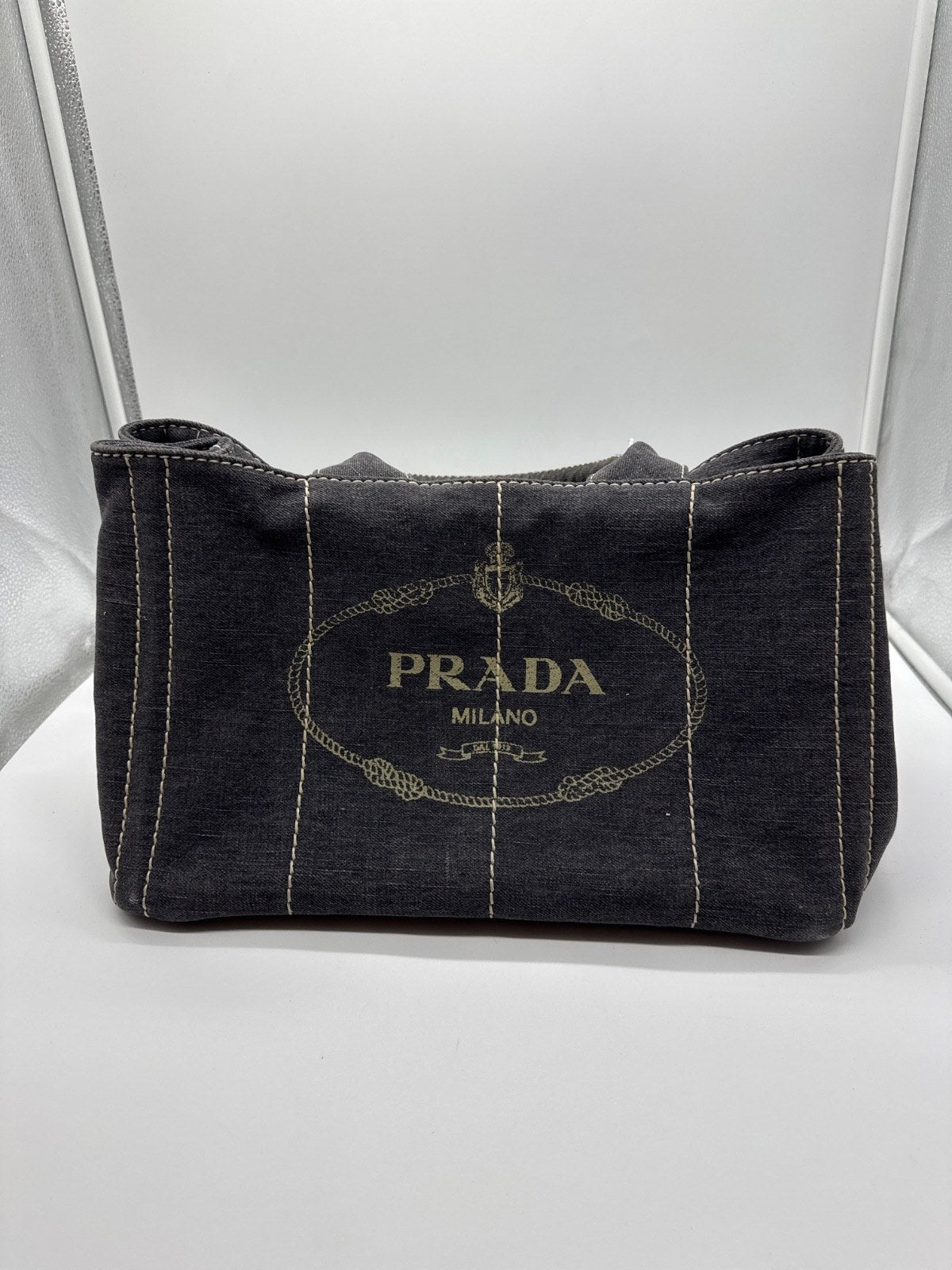 Prada Canapa Tote Medium Dark Grey 180