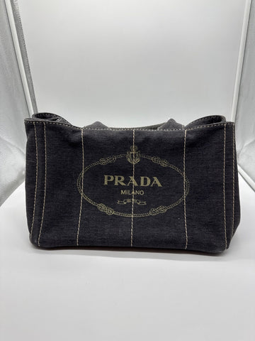 Prada Canapa Tote Medium Dark Grey 180