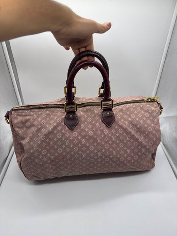 Louis Vuitton Mini Lin Speedy 30 Monogram Idylle Canvas Fusain
