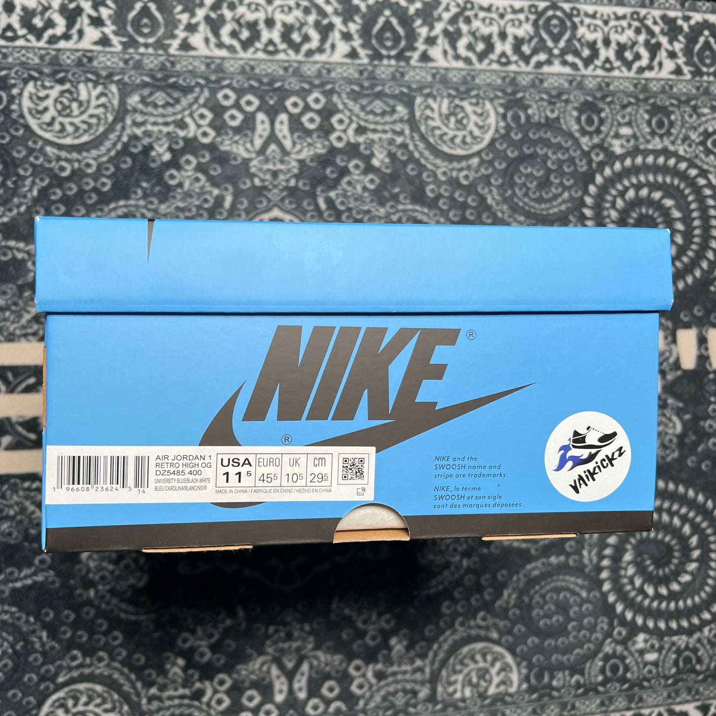 Jordan 1 High UNC Toe - EU 45.5