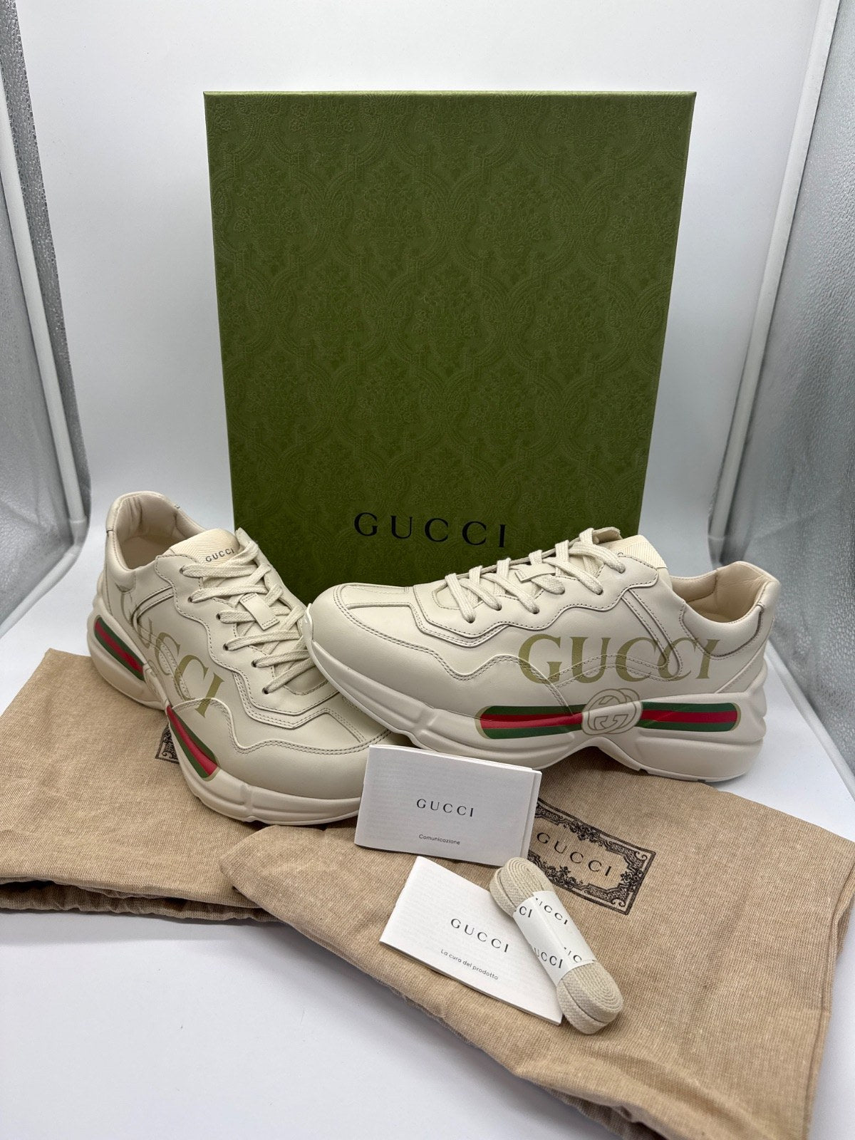 Gucci Rhyton Sneaker Ivory with Gucci Logo / EU 42