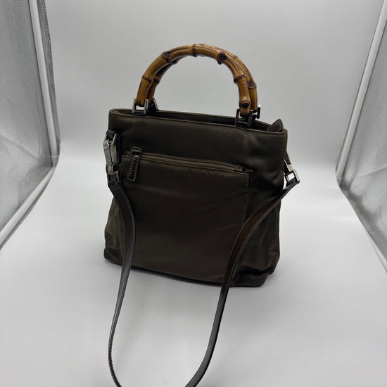 Gucci Bamboo 2-Way Tote Bag Olive