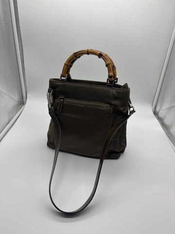 Gucci Bamboo 2-Way Tote Bag Olive