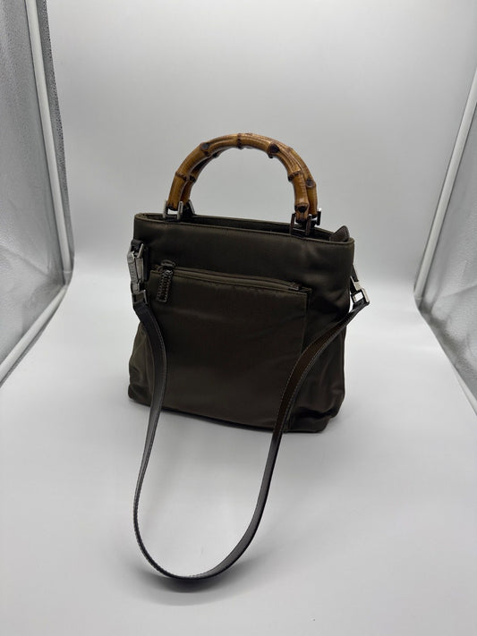Gucci Bamboo 2-Way Tote Bag Olive