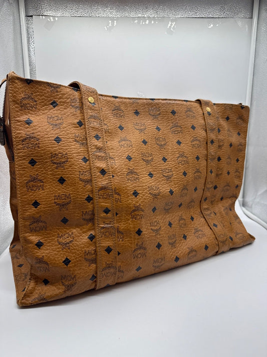 MCM Oversized Travel Tote Bag Cognac