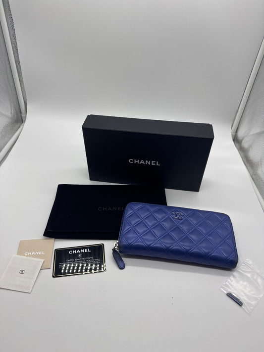 Chanel Longwallet Blue Fullset