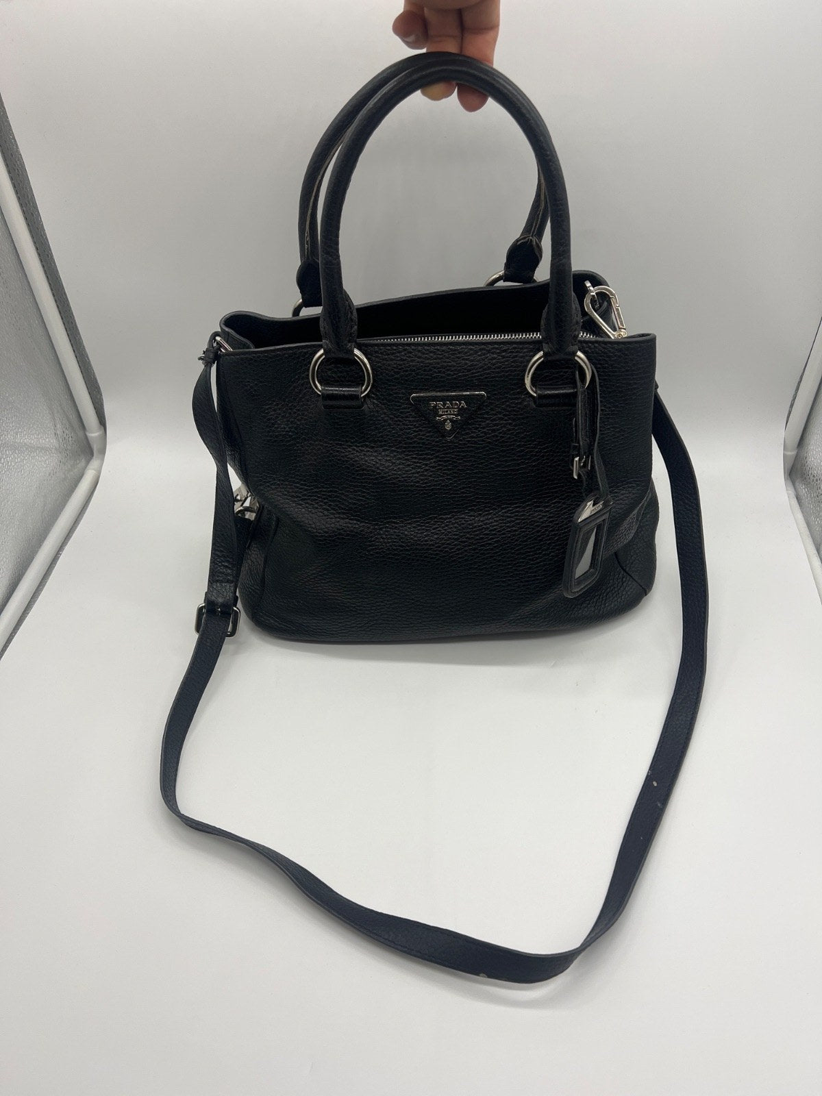 Prada Vitello Diano Leather Tote Black