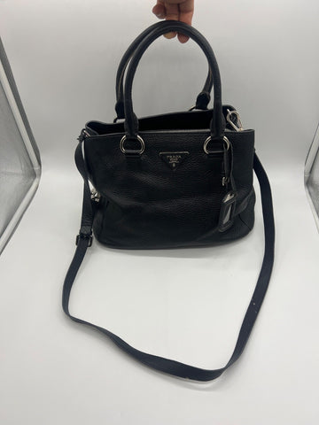Prada Vitello Diano Leather Tote Black