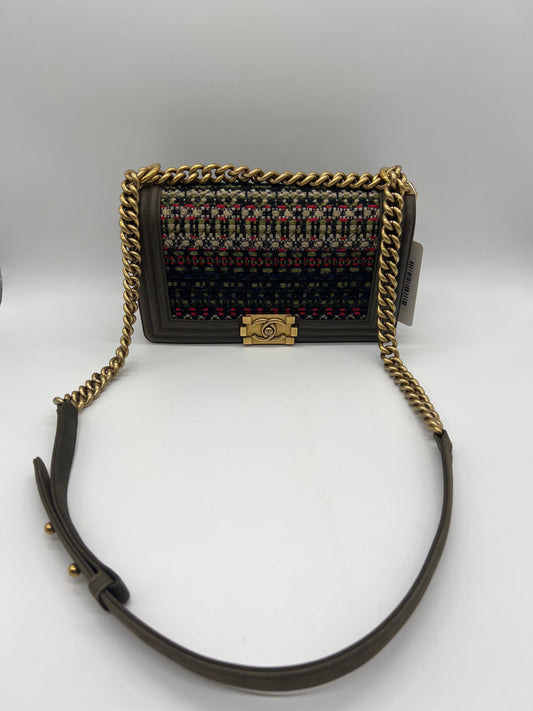 Chanel Boy Bag Khaki Fantasy Tweed-Edition (2015)