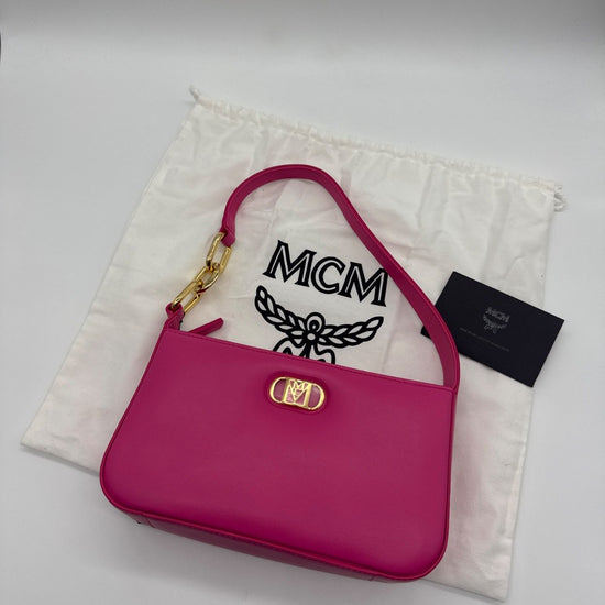 MCM Aren Shoulder Bag Leather Pink Brandnew