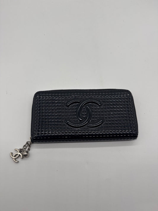 Chanel Zip Wallet Patent Leather