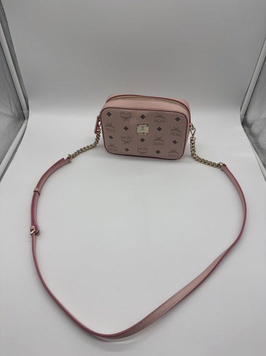 MCM Essential Visetos Original Crossbody Bag Pink