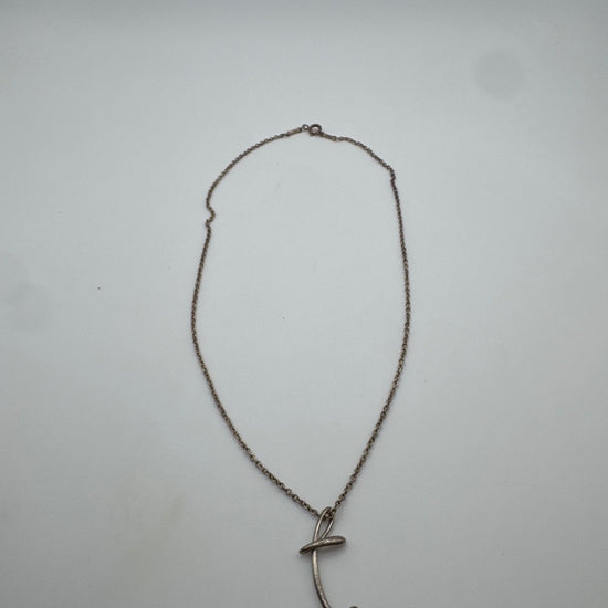 Tiffany & Co. Elsa Peretti Alphabet "T" Silver Necklace