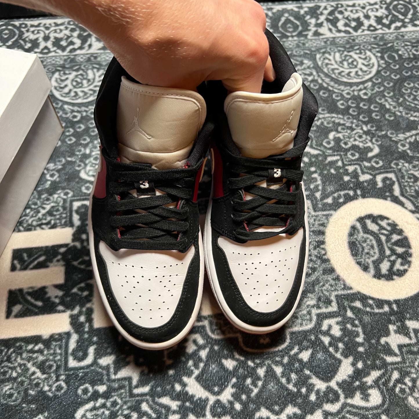 Jordan 1 low Black White Gym Red - EU 38