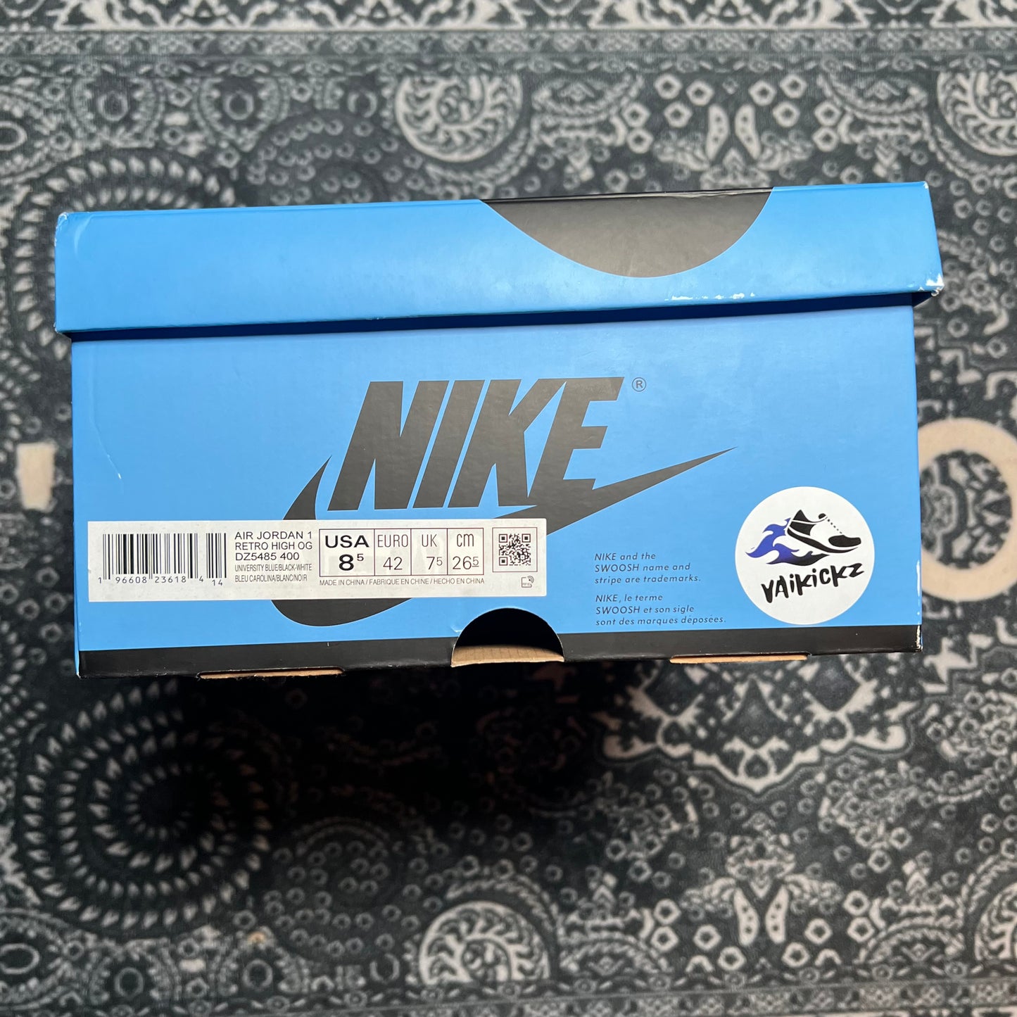 Jordan 1 High UNC Toe - EU 42