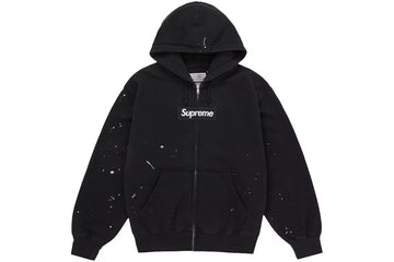 Supreme MM6 Maison Margiela Kapuzensweatshirt mit Box-Logo, mit Reißverschluss, Schwarz