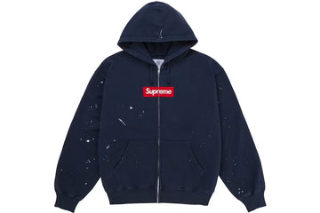 Supreme MM6 Maison Margiela Kapuzensweatshirt mit Box-Logo, mit Reißverschluss, Navy