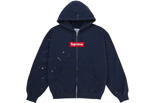 Supreme MM6 Maison Margiela Kapuzensweatshirt mit Box-Logo, mit Reißverschluss, Navy