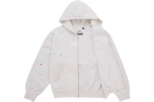 Supreme MM6 Maison Margiela Kapuzensweatshirt mit Box-Logo, mit Reißverschluss, Weiß