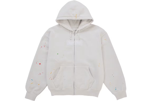 Supreme MM6 Maison Margiela Kapuzensweatshirt mit Box-Logo, mit Reißverschluss, Weiß