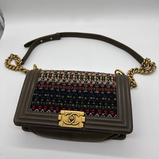 Chanel Boy Bag Khaki Fantasy Tweed-Edition (2015)